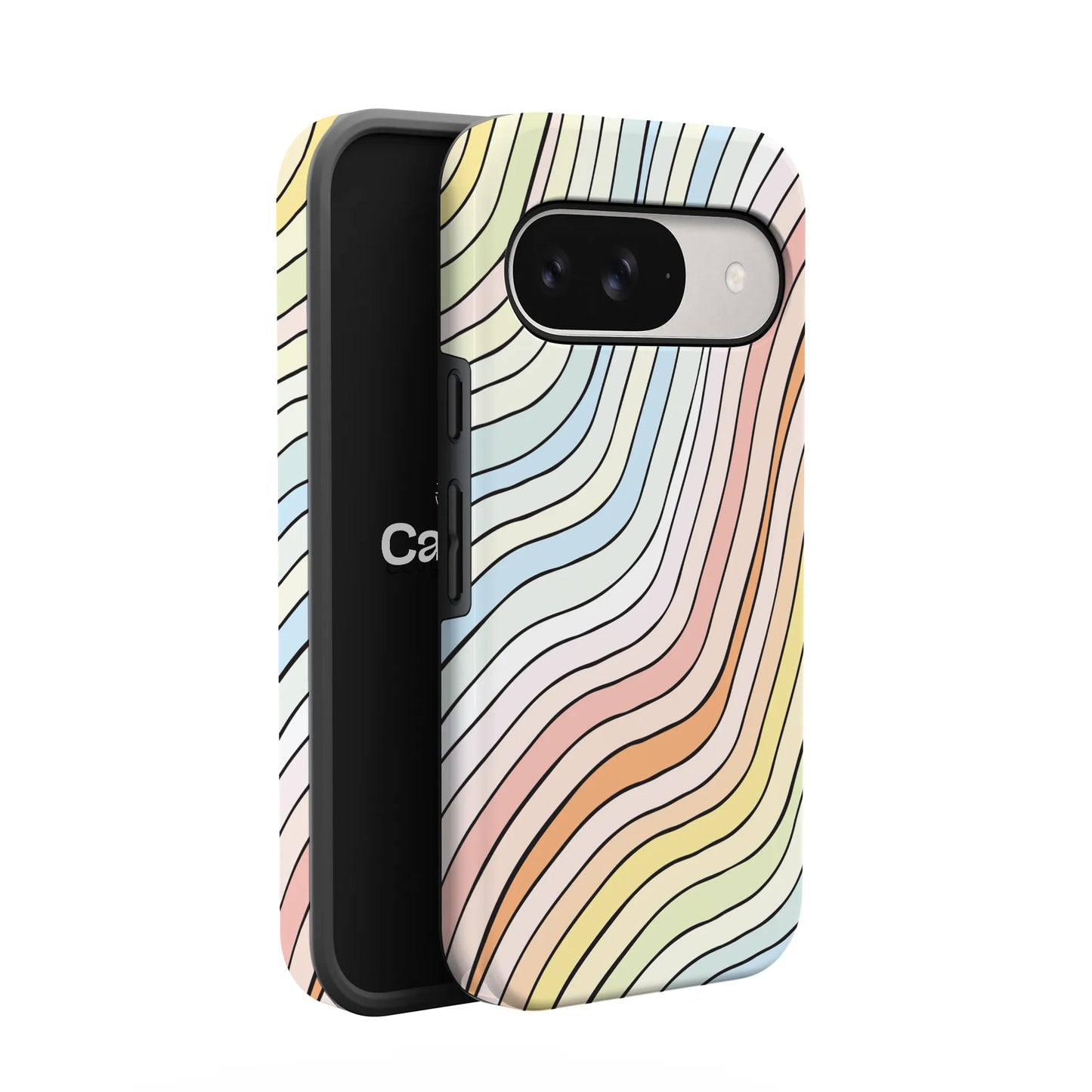 Ride The Wave | Pastel Rainbow Lined Google Pixel Case