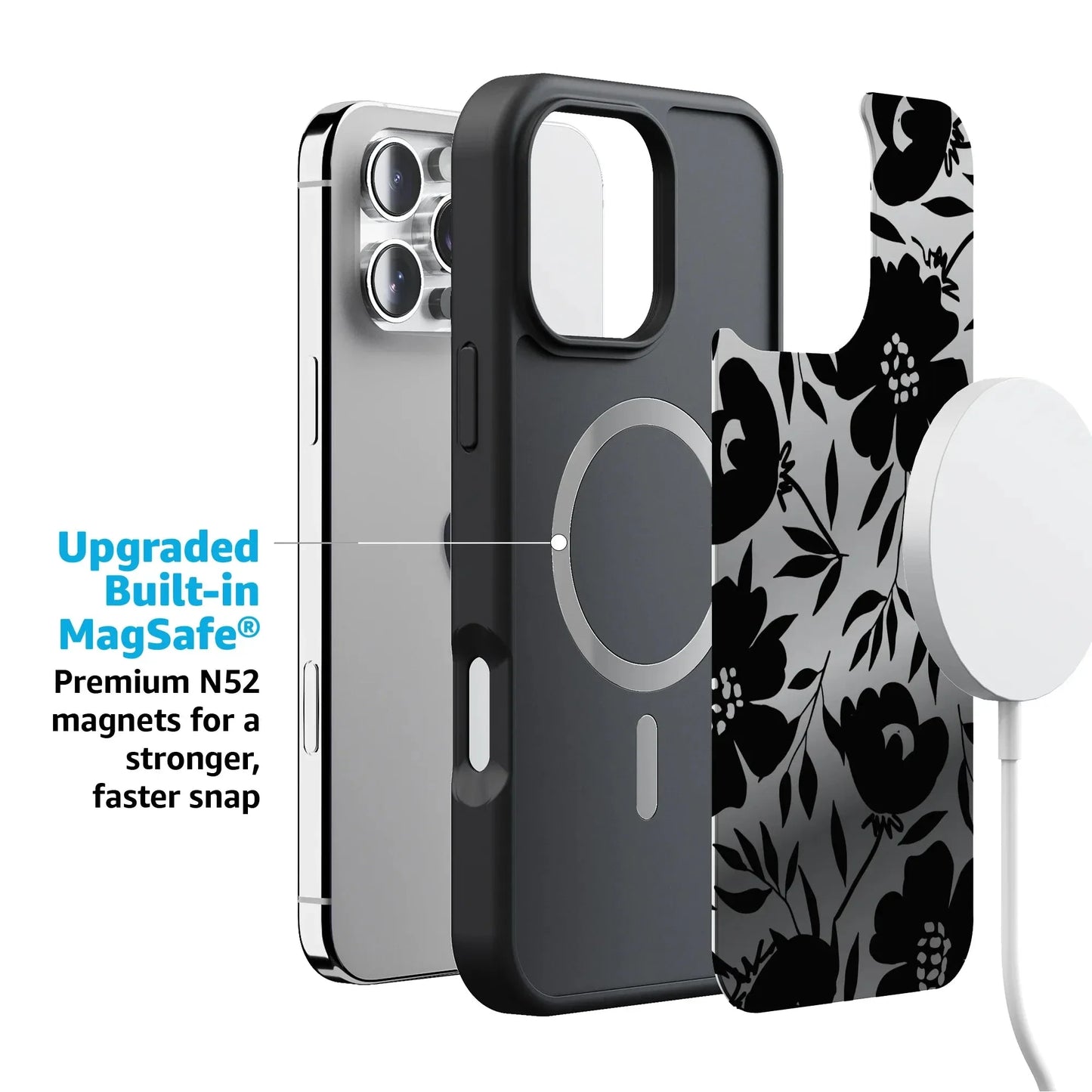 Dark Fantasy | Contrast Floral Case iPhone Case get.casely