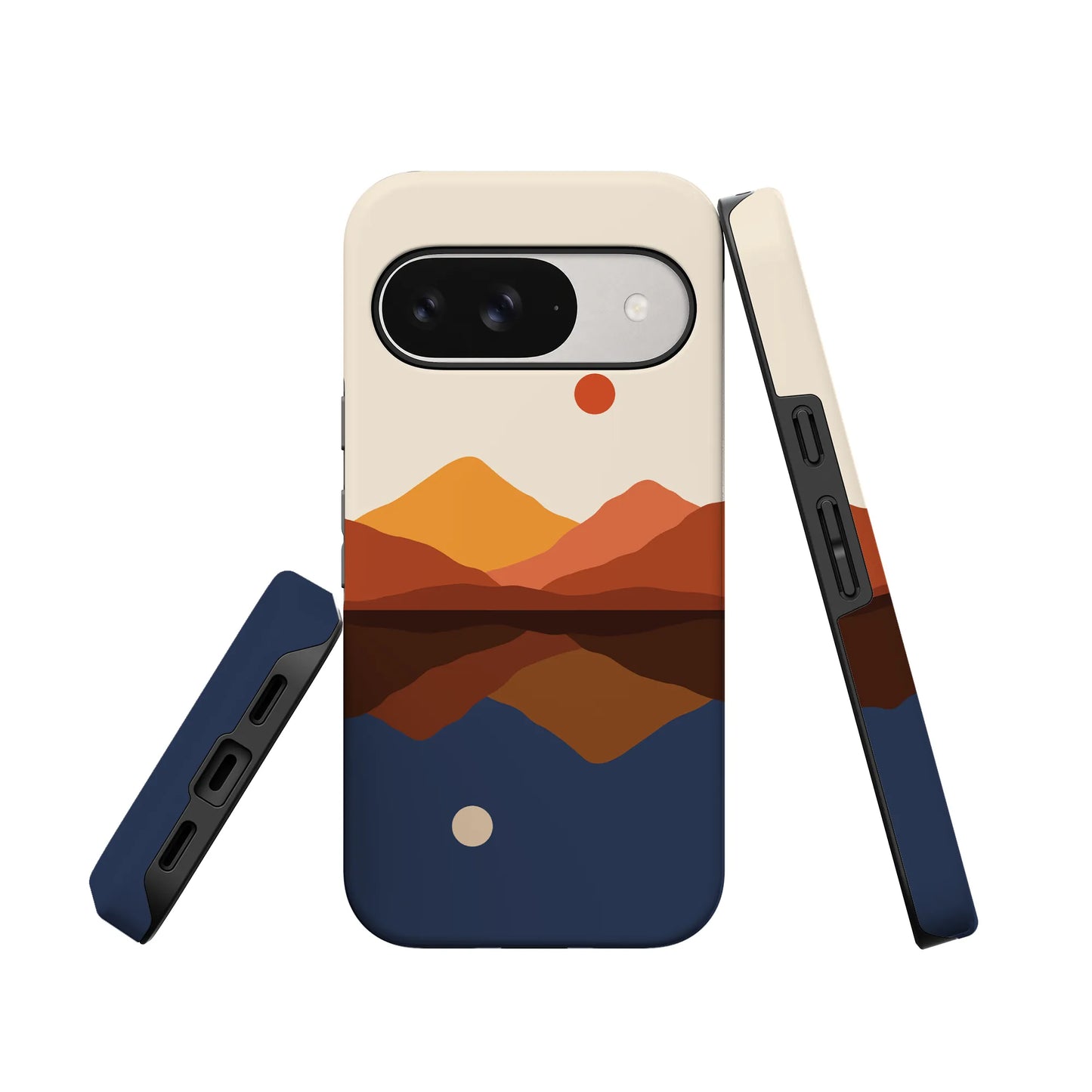 Opposites Attract | Day & Night Colorblock Mountains Google Pixel Case