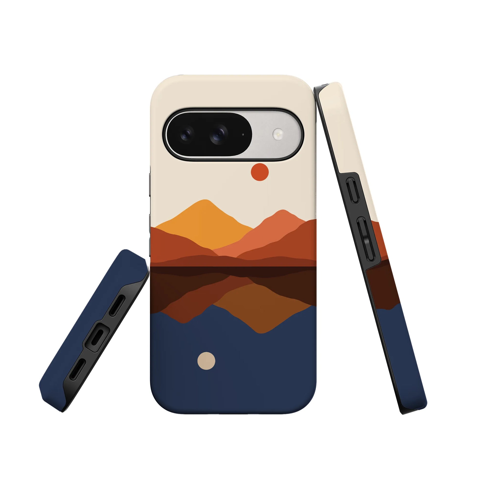 Opposites Attract | Day & Night Colorblock Mountains Google Pixel Case
