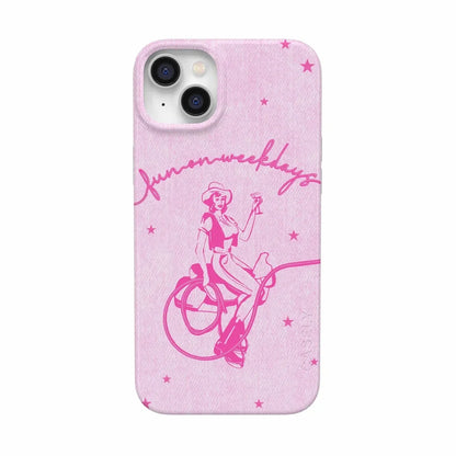 Denim Cowgirl | Fun on Weekdays Case iPhone Case get.casely Classic + MagSafe® iPhone 14 Plus
