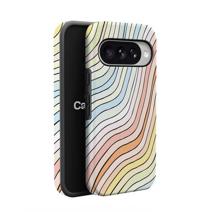 Ride The Wave | Pastel Rainbow Lined Google Pixel Case