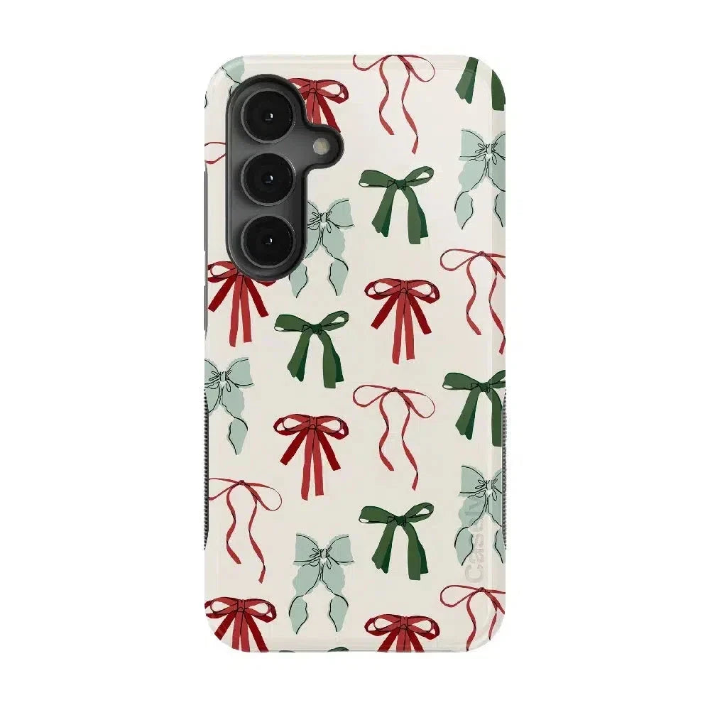 Festive Girlie | Holiday Bows Case Phone Case Casetry Bold Flex + MagSafe® Galaxy S25