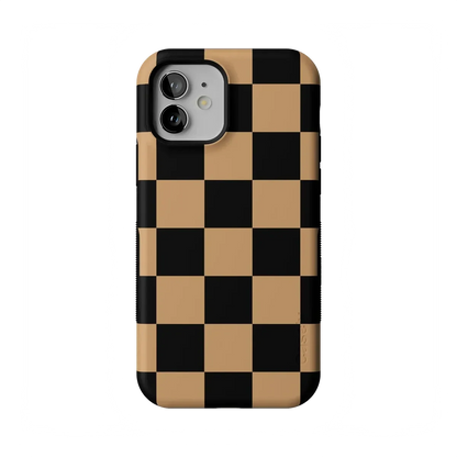 Fit Check | Black & Brown Checkerboard Case iPhone Case get.casely Bold Flex + MagSafe® iPhone 12 Mini