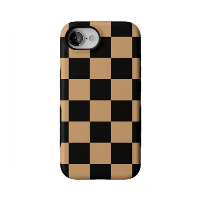 Fit Check | Black & Brown Checkerboard Case iPhone Case get.casely Bold Flex + MagSafe® iPhone 17e
