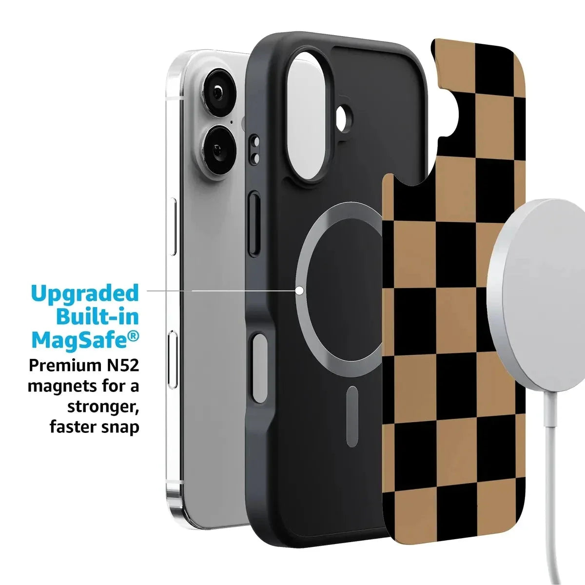 Fit Check | Black & Brown Checkerboard Case iPhone Case get.casely