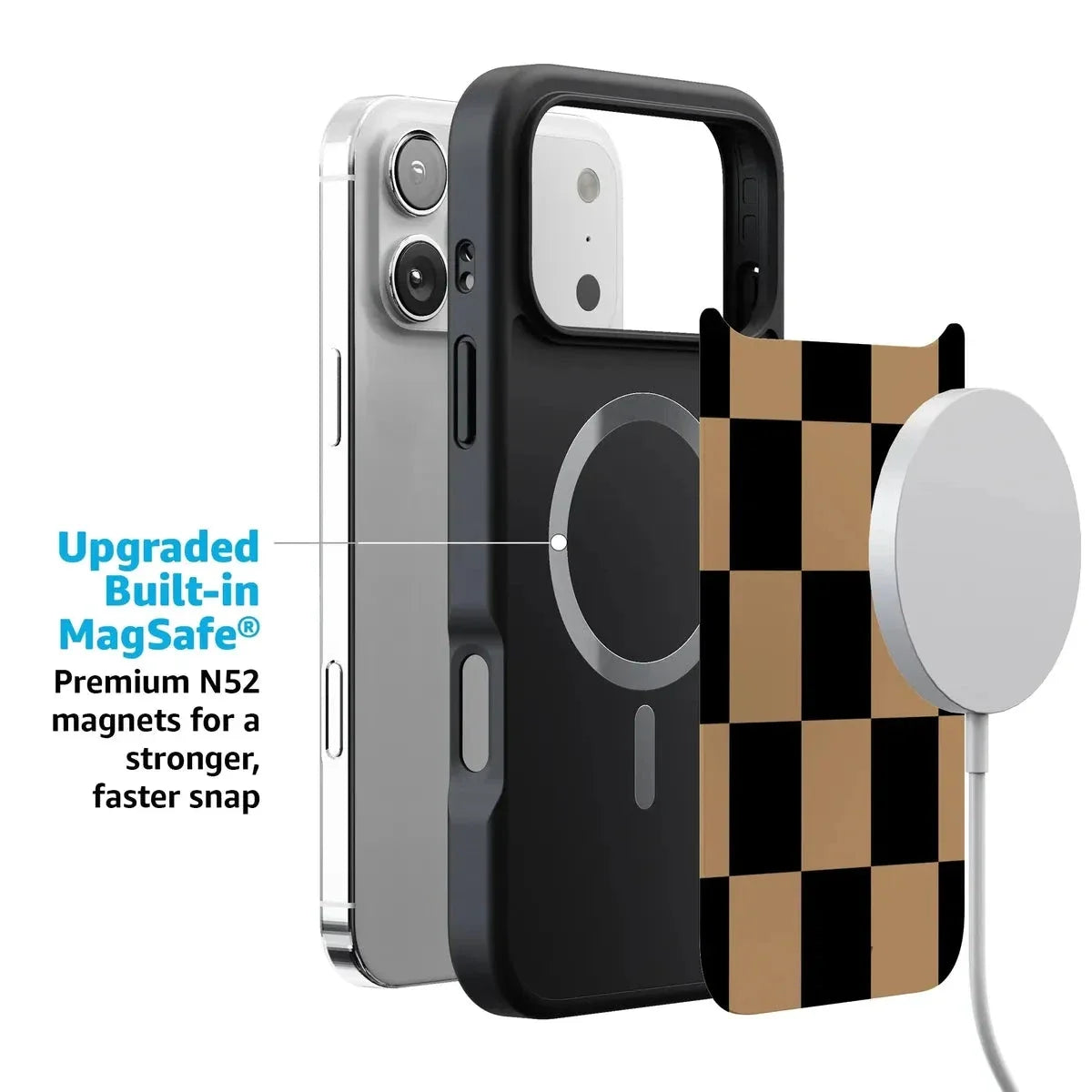 Fit Check | Black & Brown Checkerboard Case iPhone Case get.casely