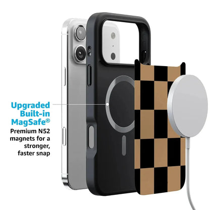 Fit Check | Black & Brown Checkerboard Case iPhone Case get.casely