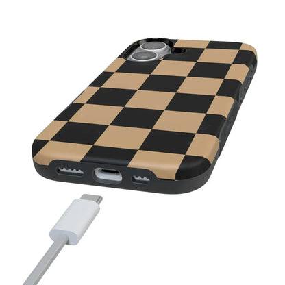 Fit Check | Black & Brown Checkerboard Case iPhone Case get.casely