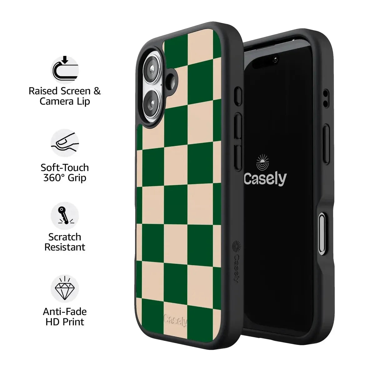 Fit Check | Green Checkerboard Case iPhone Case get.casely