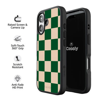 Fit Check | Green Checkerboard Case iPhone Case get.casely