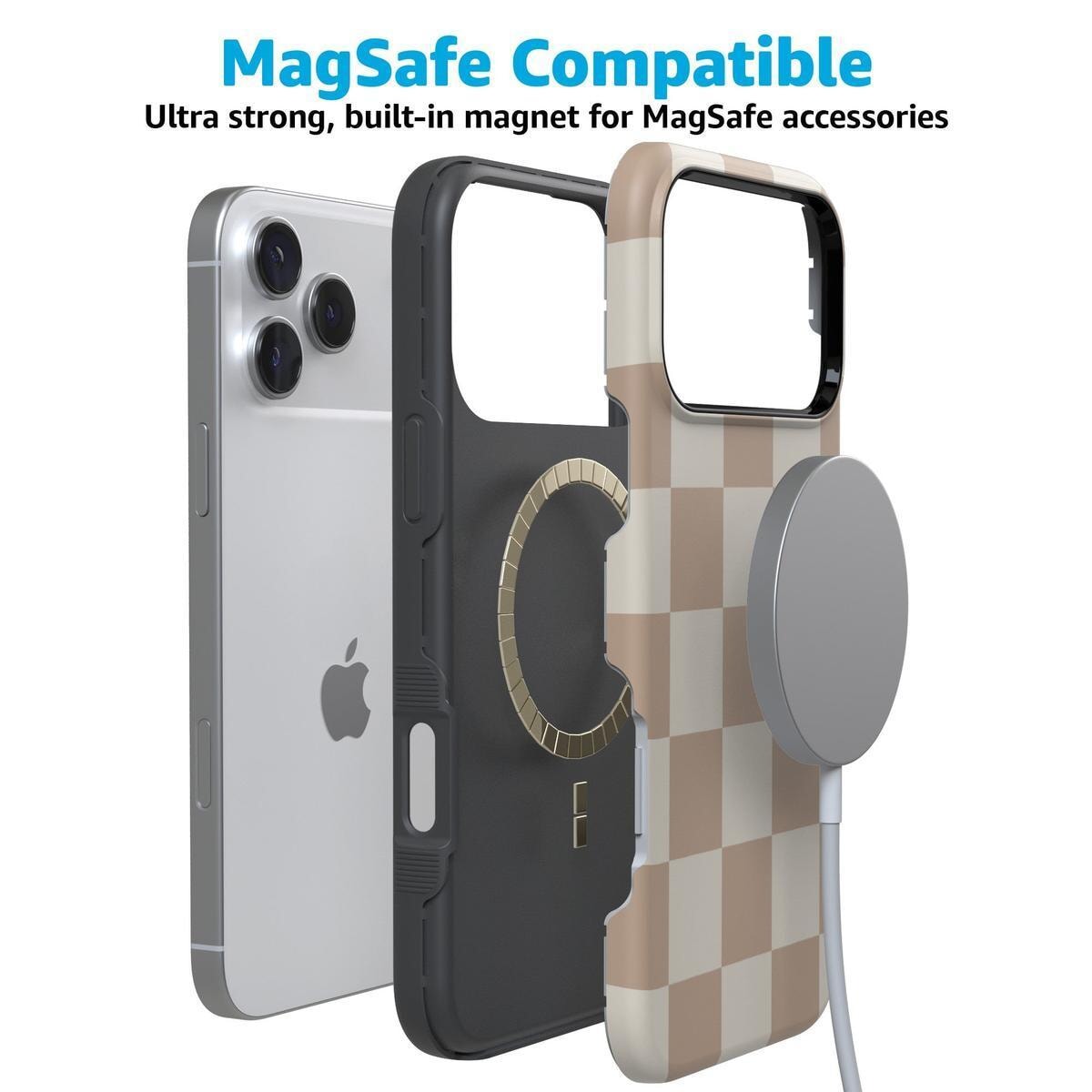 Fit Check | Neutral Checkerboard Case iPhone Case get.casely