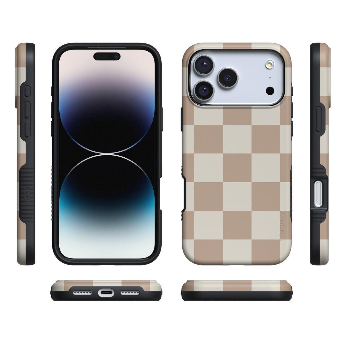 Fit Check | Neutral Checkerboard Case iPhone Case get.casely
