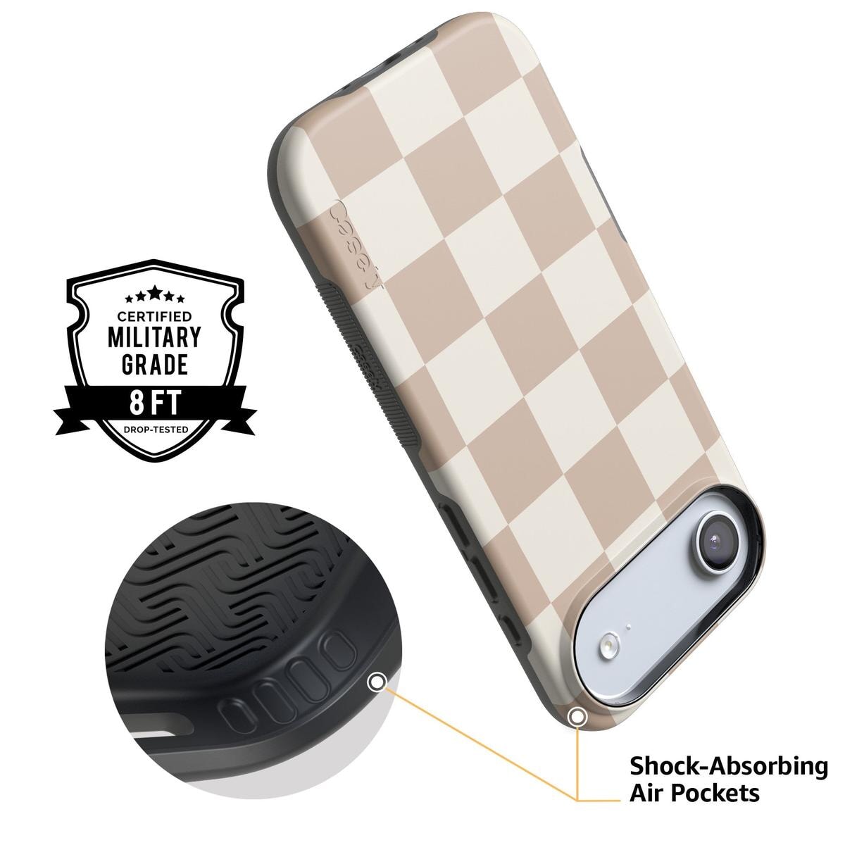 Fit Check | Neutral Checkerboard Case iPhone Case get.casely
