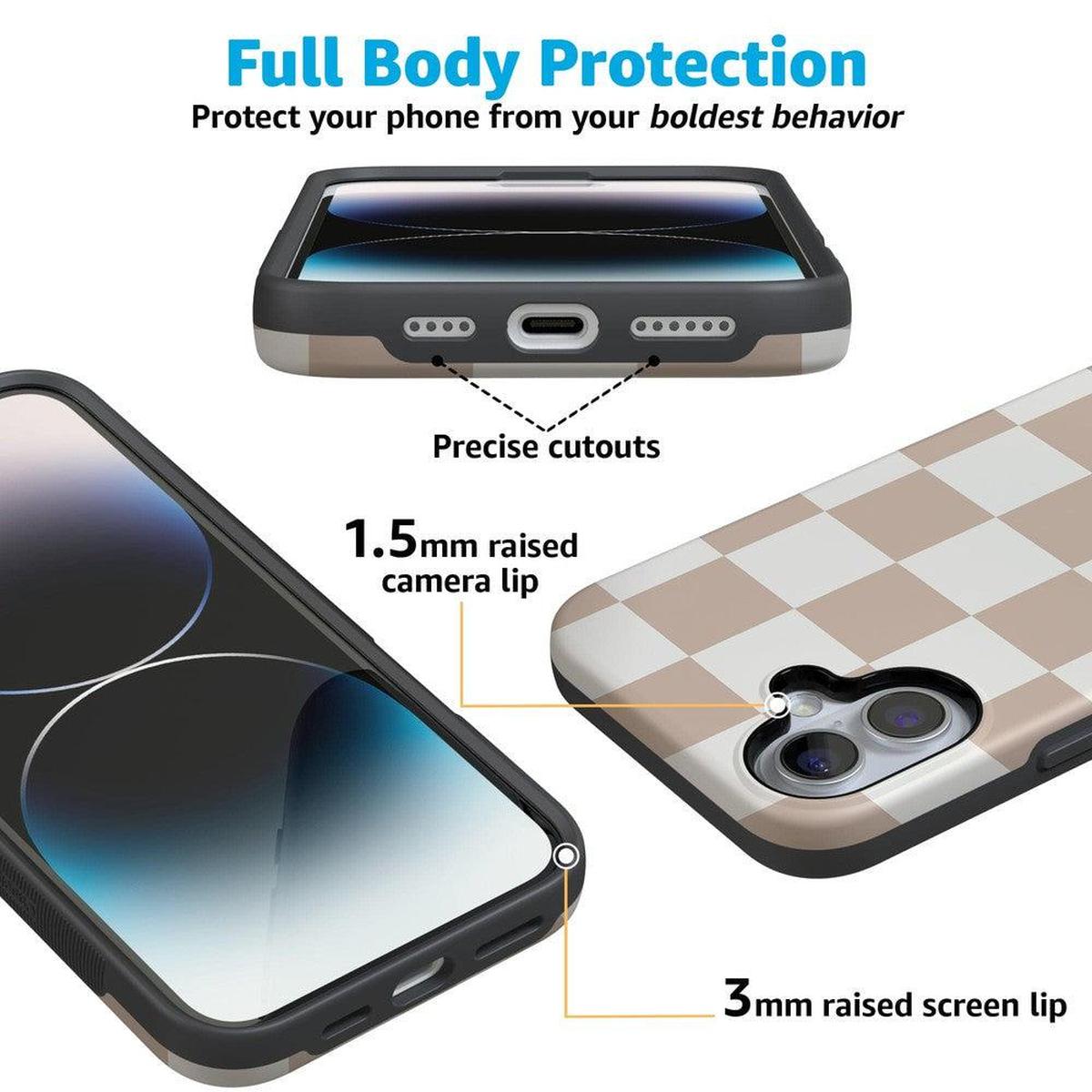 Fit Check | Neutral Checkerboard Case iPhone Case get.casely