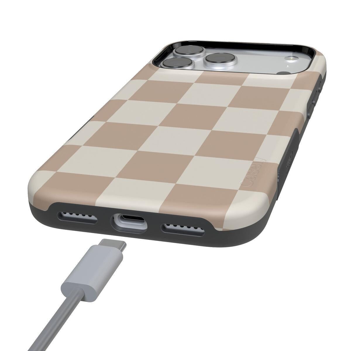 Fit Check | Neutral Checkerboard Case iPhone Case get.casely
