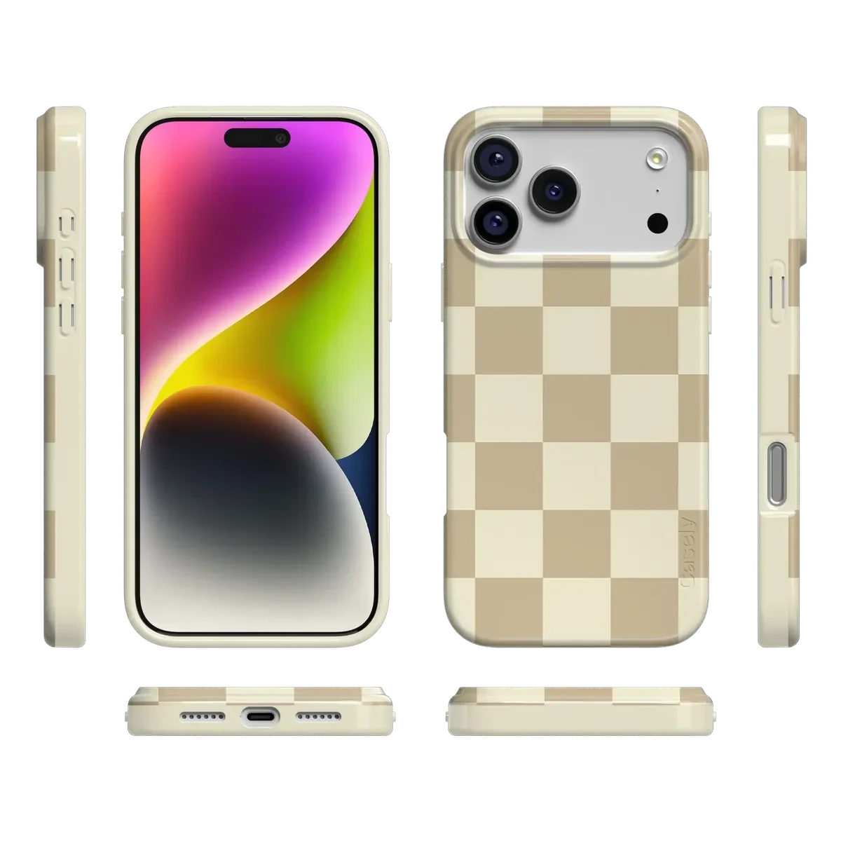 Fit Check | Neutral Checkerboard Case iPhone Case get.casely