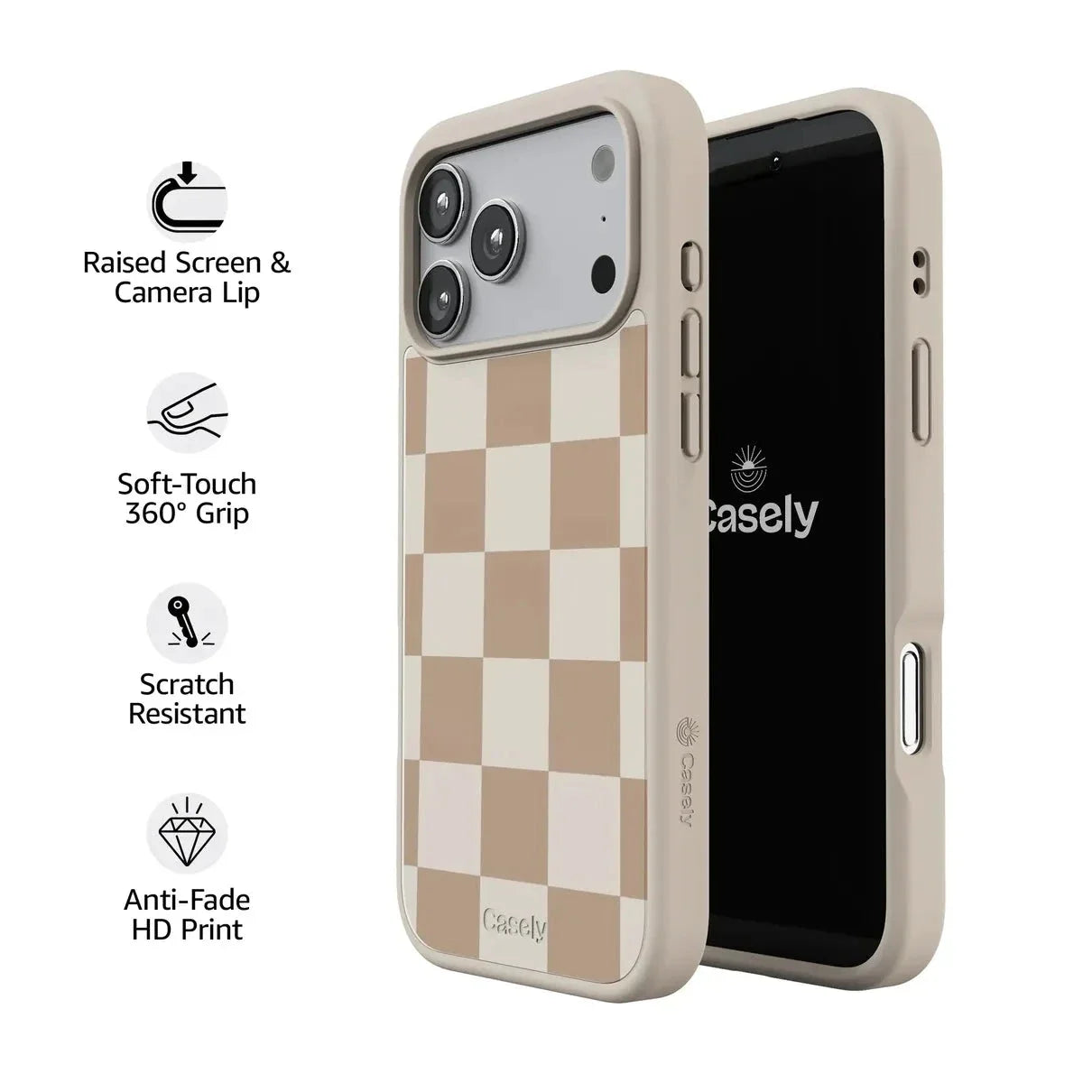 Fit Check | Neutral Checkerboard Case iPhone Case get.casely
