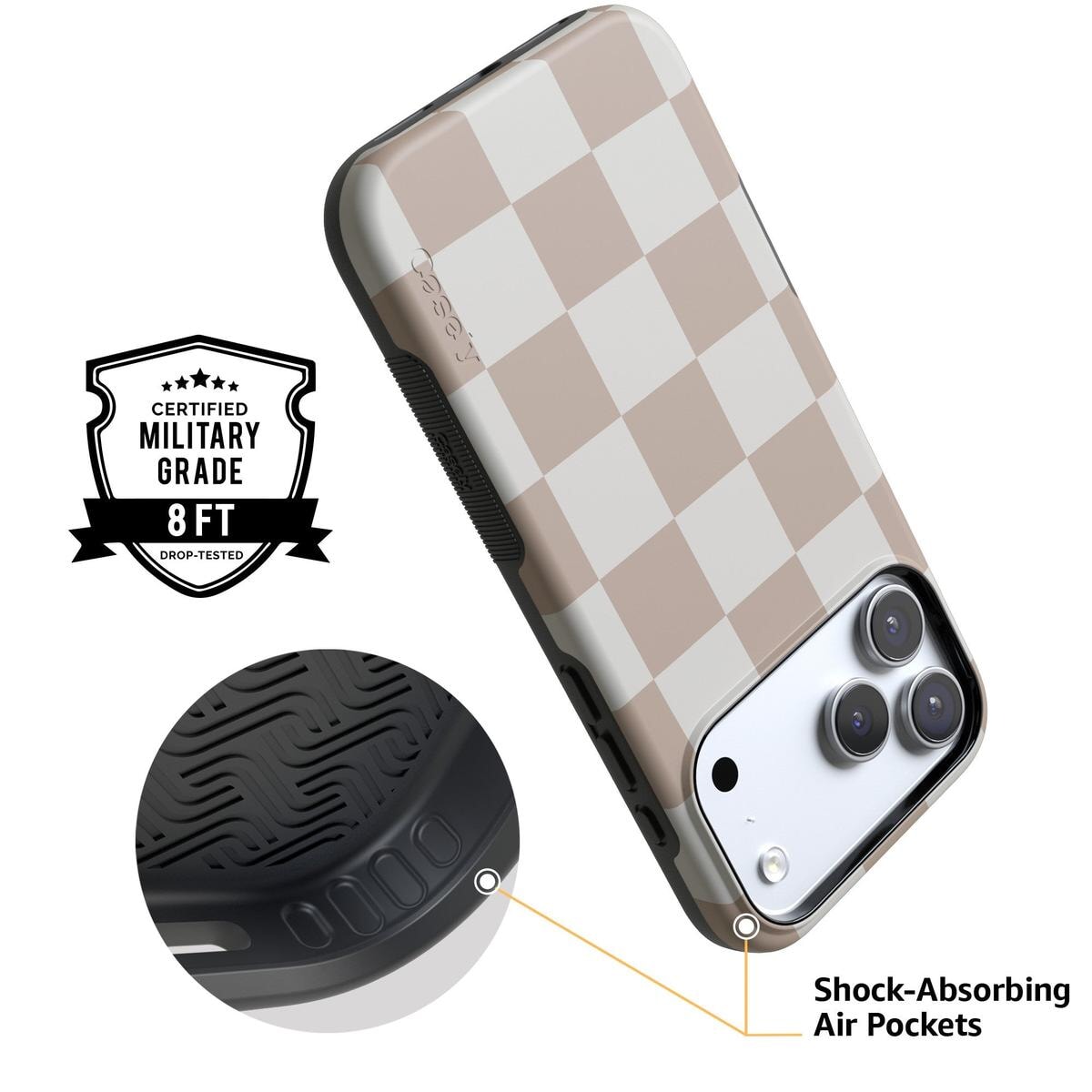 Fit Check | Neutral Checkerboard Case iPhone Case get.casely