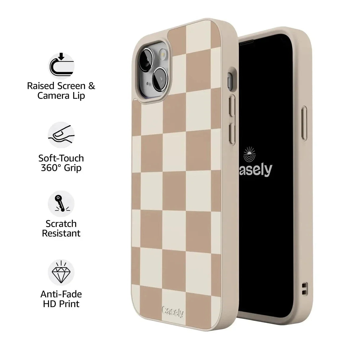 Fit Check | Neutral Checkerboard Case iPhone Case get.casely