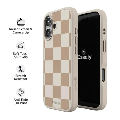 Fit Check | Neutral Checkerboard Case iPhone Case get.casely