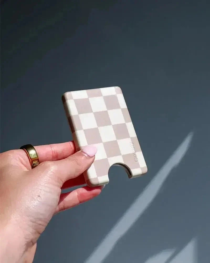 Fit Check | Neutral Checkerboard MagWallet MagWallet get.casely