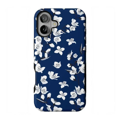 Floral Forest | Navy Cherry Blossom Floral Case iPhone Case get.casely Bold Flex + MagSafe® iPhone 17