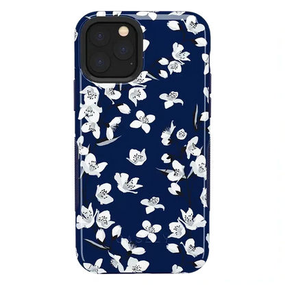 Floral Forest | Navy Cherry Blossom Floral Case iPhone Case get.casely Bold iPhone 11 Pro