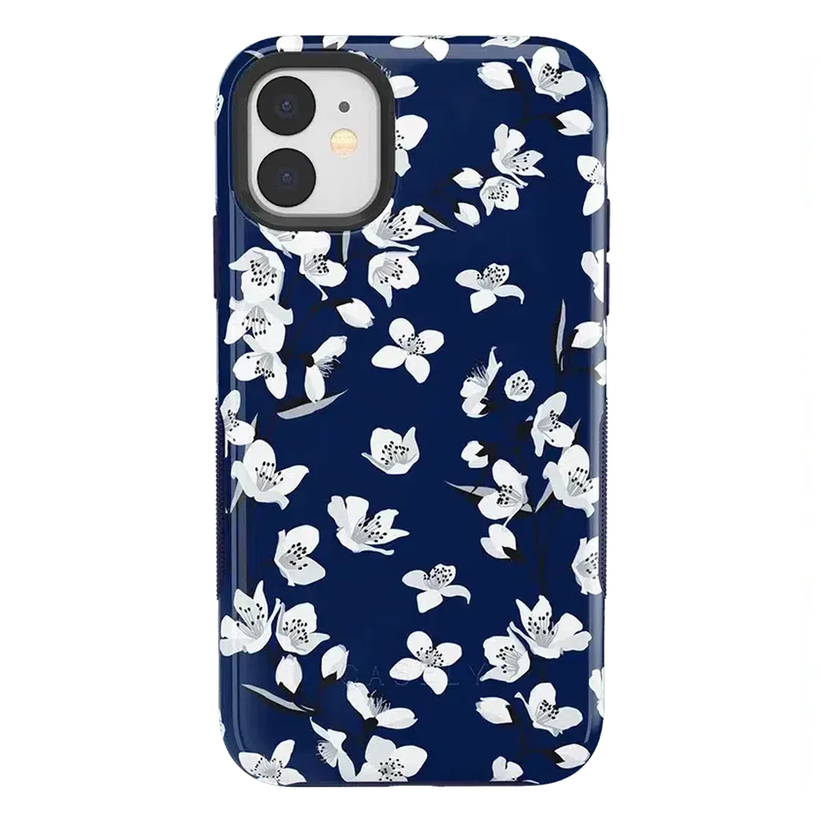 Floral Forest | Navy Cherry Blossom Floral Case iPhone Case get.casely Bold iPhone 11