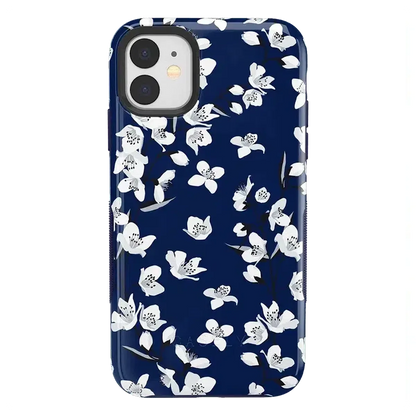 Floral Forest | Navy Cherry Blossom Floral Case iPhone Case get.casely Bold iPhone 11