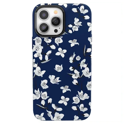 Floral Forest | Navy Cherry Blossom Floral Case iPhone Case get.casely Bold + MagSafe® iPhone 13 Pro