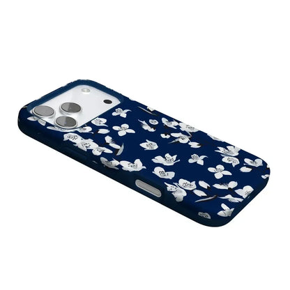 Floral Forest | Navy Cherry Blossom Floral Case iPhone Case get.casely