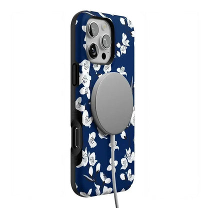 Floral Forest | Navy Cherry Blossom Floral Case iPhone Case get.casely