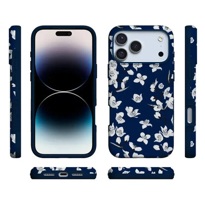 Floral Forest | Navy Cherry Blossom Floral Case iPhone Case get.casely