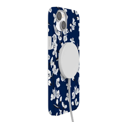 Floral Forest | Navy Cherry Blossom Floral Case iPhone Case get.casely