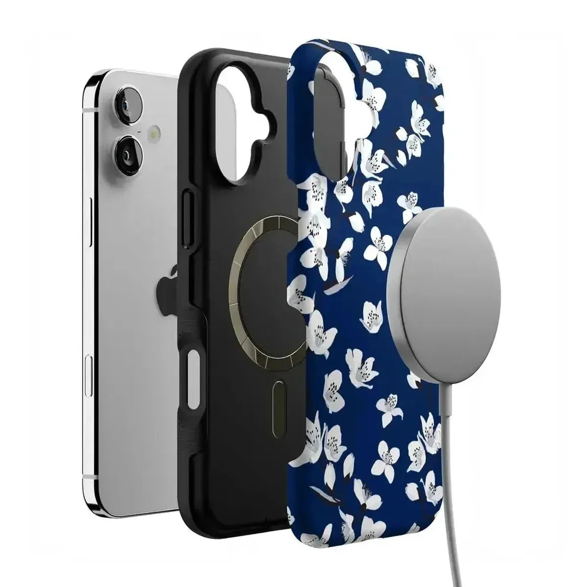 Floral Forest | Navy Cherry Blossom Floral Case iPhone Case get.casely