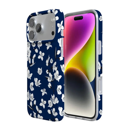 Floral Forest | Navy Cherry Blossom Floral Case iPhone Case get.casely