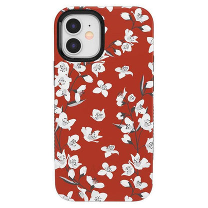 Floral Forest | Red Cherry Blossom Floral Case iPhone Case get.casely Bold iPhone 12 Mini