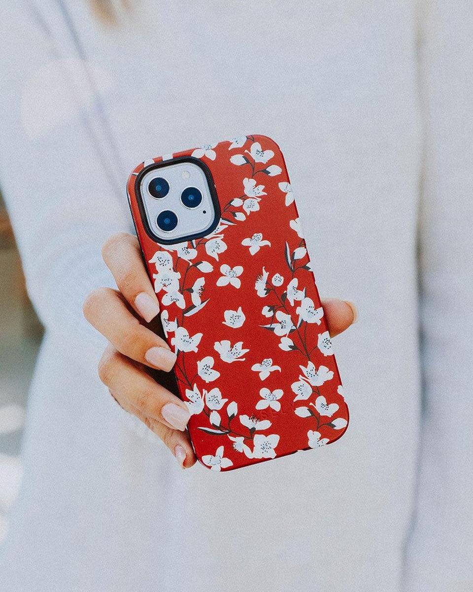 Floral Forest | Red Cherry Blossom Floral Case iPhone Case get.casely