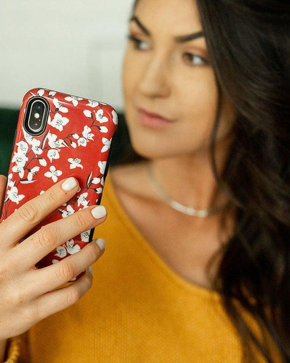 Floral Forest | Red Cherry Blossom Floral Case iPhone Case get.casely