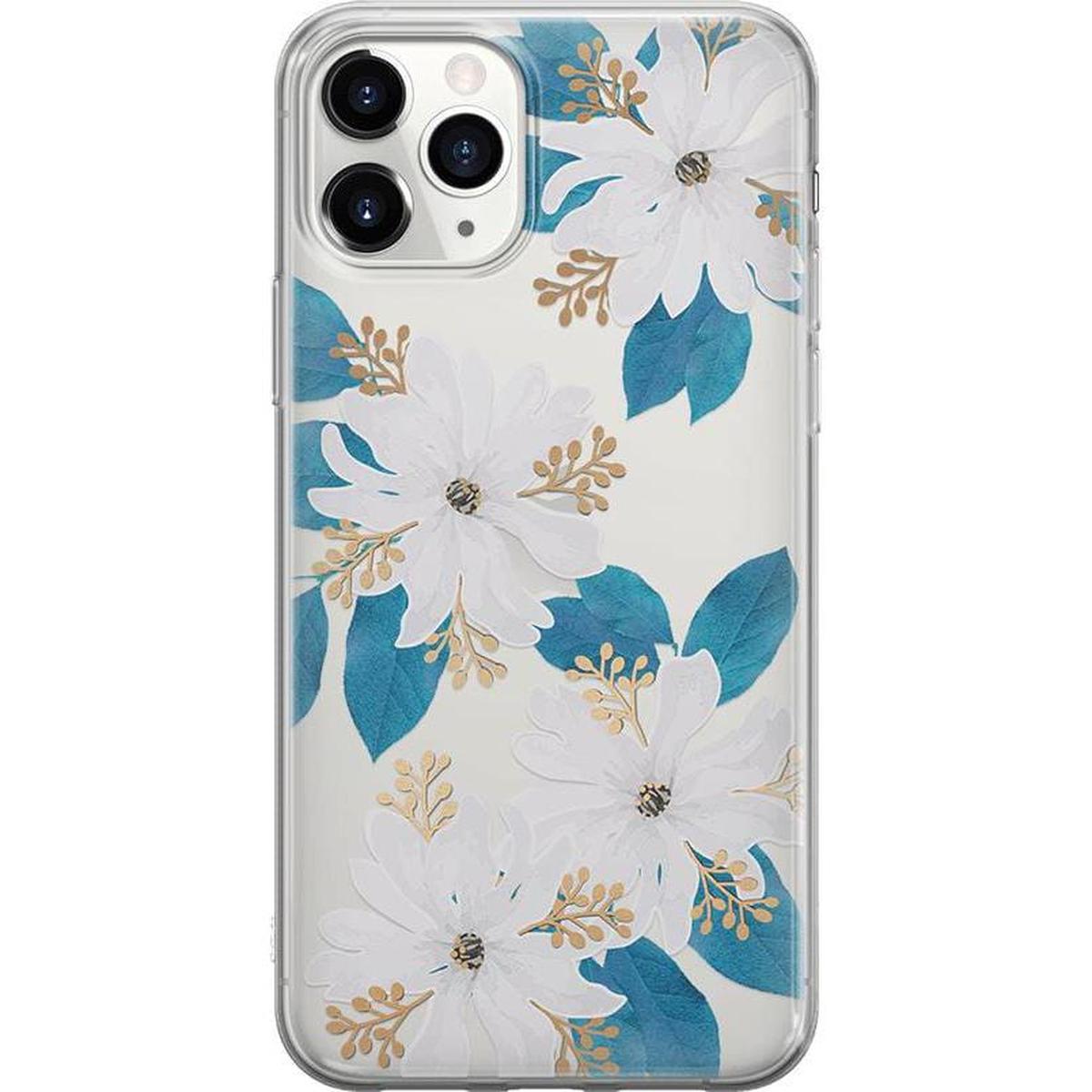 Forget Me Not | Blue and Gold Clear Floral Case iPhone Case get.casely Classic iPhone 11 Pro