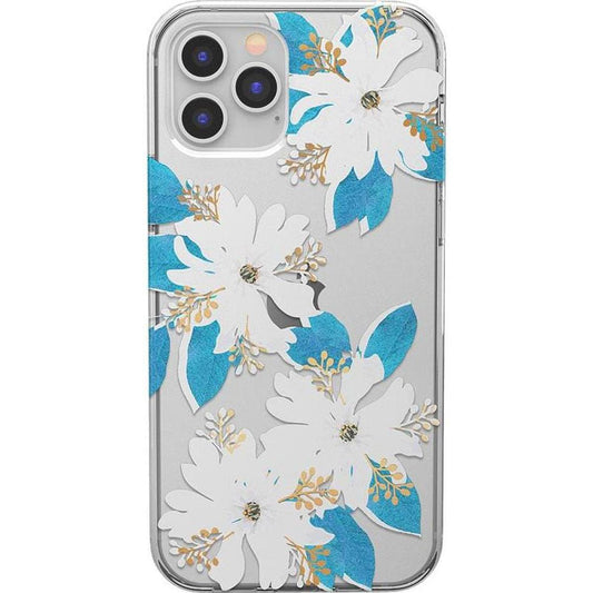 Forget Me Not | Blue and Gold Clear Floral Case iPhone Case get.casely Classic iPhone 12 Pro