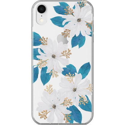 Forget Me Not | Blue and Gold Clear Floral Case iPhone Case get.casely Classic iPhone XR