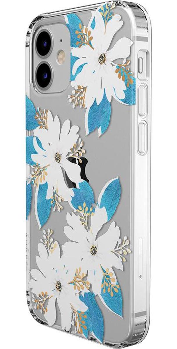 Forget Me Not | Blue and Gold Clear Floral Case iPhone Case get.casely