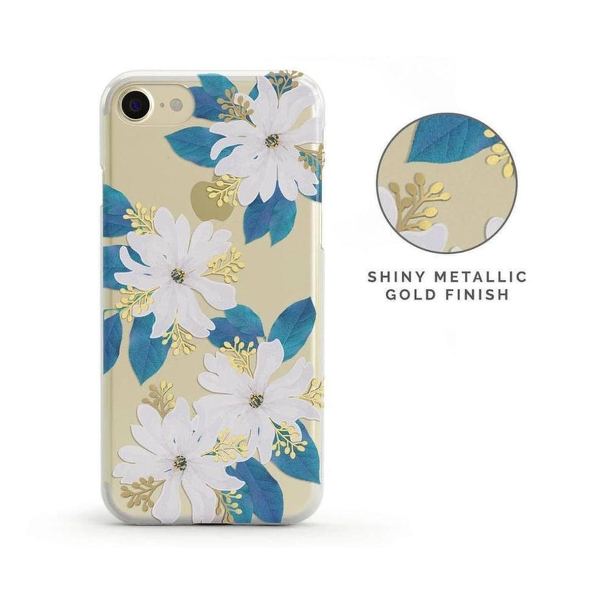 Forget Me Not | Blue and Gold Clear Floral Case iPhone Case get.casely