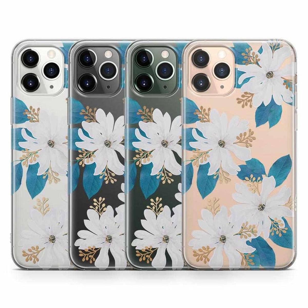 Forget Me Not | Blue and Gold Clear Floral Case iPhone Case get.casely