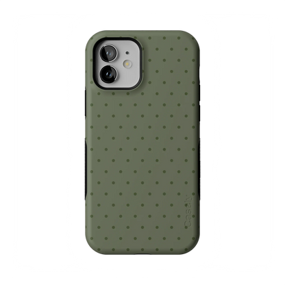 On the Dot | Olive Green Polka Dot Case - iPhone 12