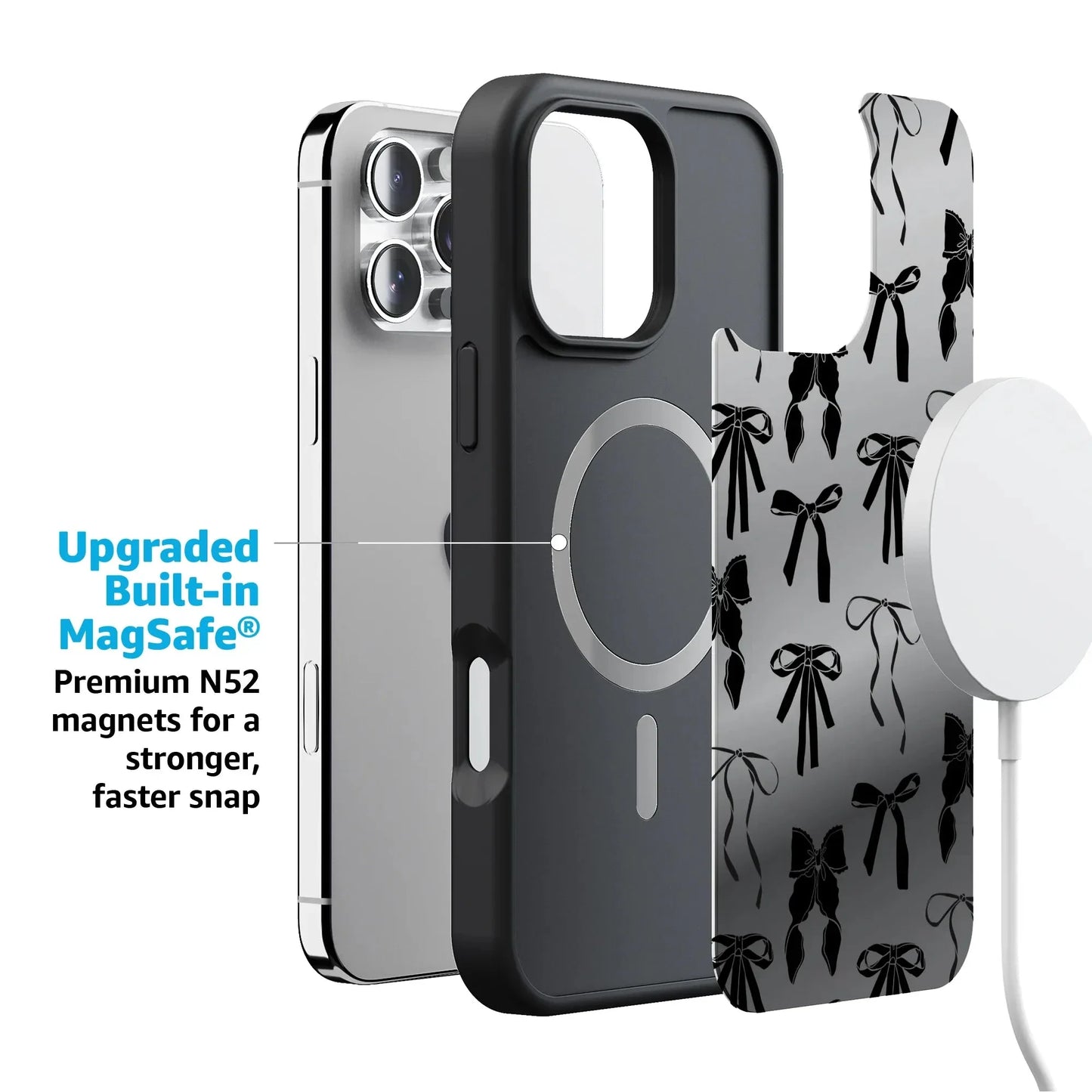 Goth Girlie | Black Bows Case Phone Case get.casely