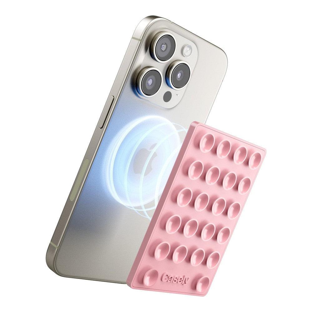 Grippy | Pink Silicone Suction Phone Mount with MagSafe Grippy get.casely