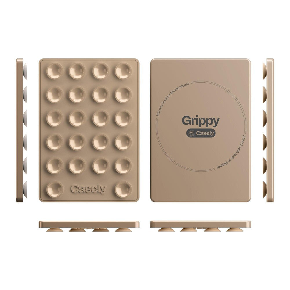 Grippy | Taupe Silicone Suction Phone Mount with MagSafe Grippy get.casely